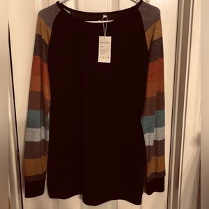 Women’s black long sleeve top